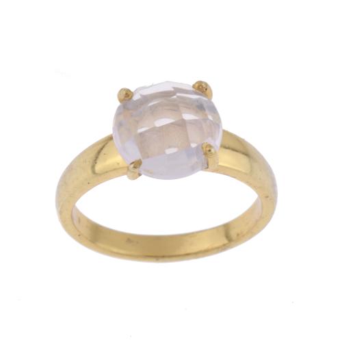Anillo con cuarzo rosa.