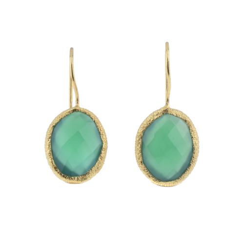 Pendientes con ónice verde.