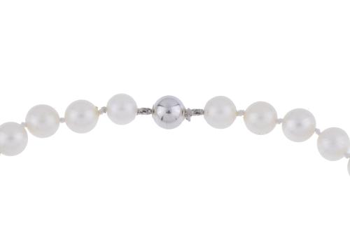 Collar de perlas australianas.