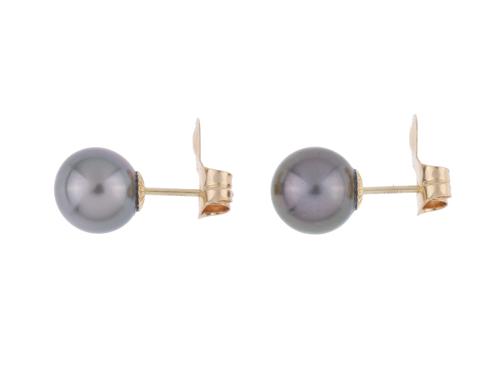 Pendientes dormilonas de perlas tahití.