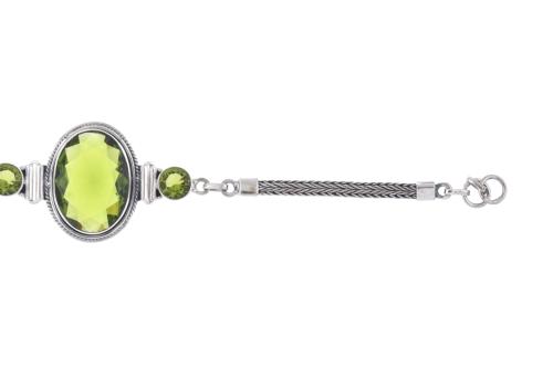 Pulsera flexible con olivinas.