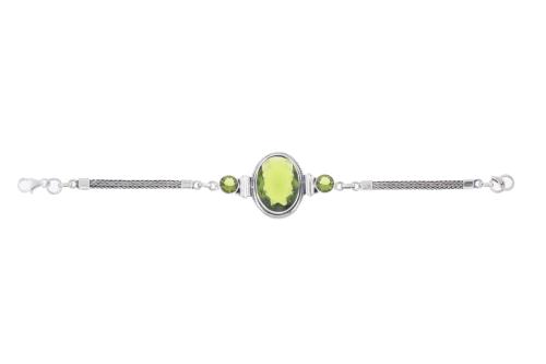 Pulsera flexible con olivinas.