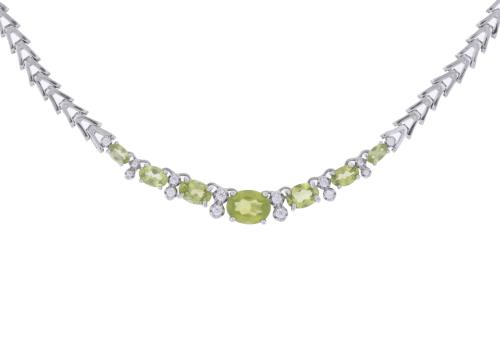 Collar con olivinas y circonitas.
