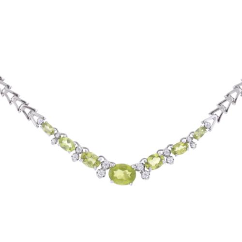 Collar con olivinas y circonitas.