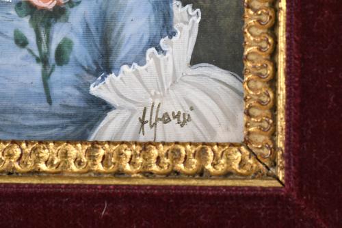 ESCUELA FRANCESA, SIGLO XX.  Miniatura con retrato de una d