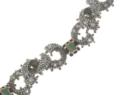 JAUME MERCADÉ Collar transformable con diamantes y esmerald