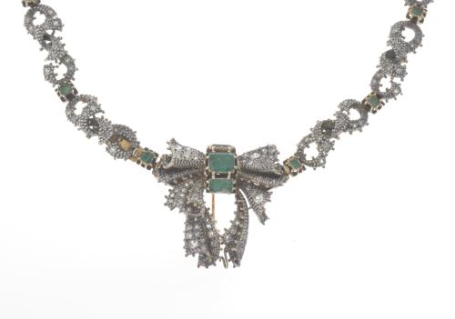 JAUME MERCADÉ Collar transformable con diamantes y esmerald