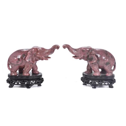 20TH CENTURY CHINESE SCHOOL. Pair of elephants.