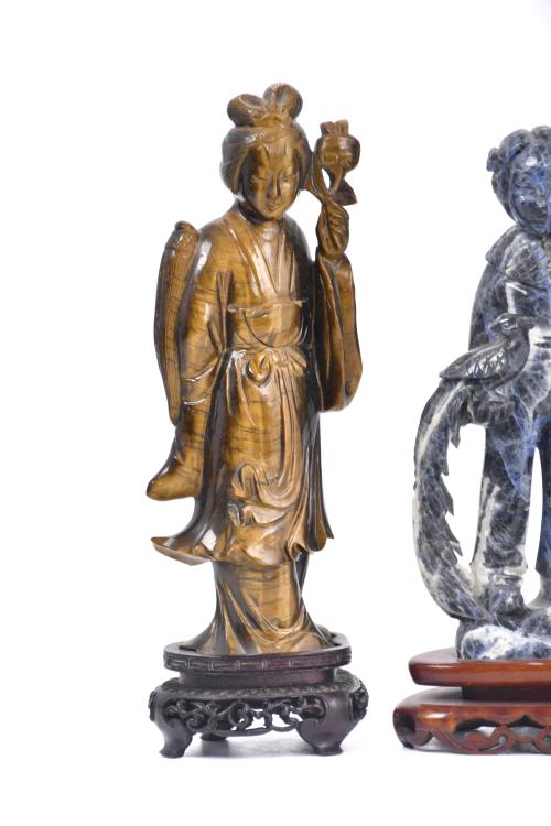 ESCUELA CHINA, SIGLO XX.  Pareja de "Guanyins" y "Sabio con