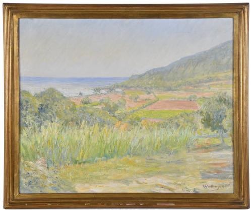 JAVIER WINTHUYSEN LOSADA (1874-1956).  "Paisaje costero".