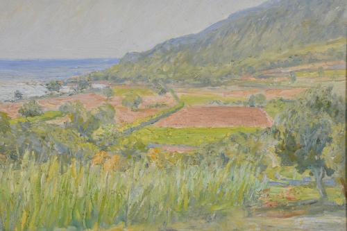 JAVIER WINTHUYSEN LOSADA (1874-1956).  "Paisaje costero".