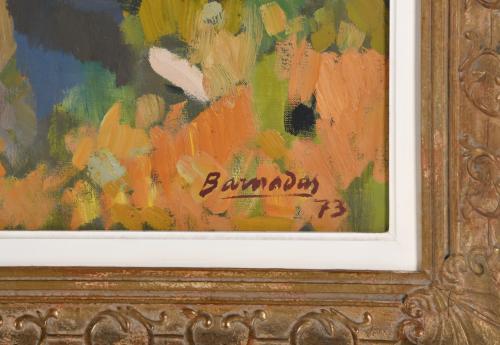 RAMON BARNADAS (1909/15-1981). "Paisaje fluvial", 1973.