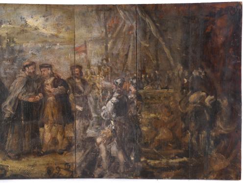 ESCUELA ESPAÑOLA, SIGLO XIX. "El retorno de Colón".