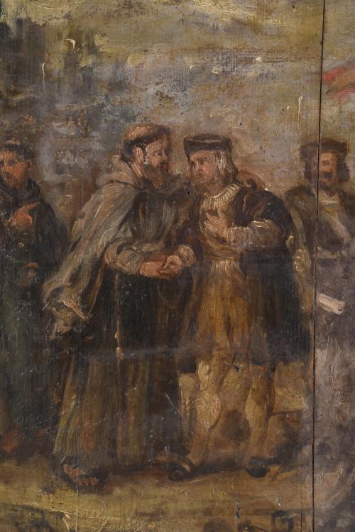 ESCUELA ESPAÑOLA, SIGLO XIX. "El retorno de Colón".