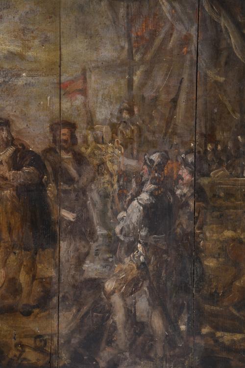 ESCUELA ESPAÑOLA, SIGLO XIX. "El retorno de Colón".