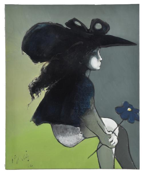  JUAN GARCÉS ESPINOSA (1935-2014).  "Figura con flor", 1972.