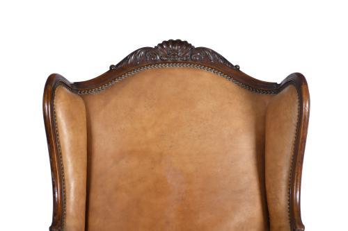 Sillón orejero estilo Luís, XV, siglo XX. 