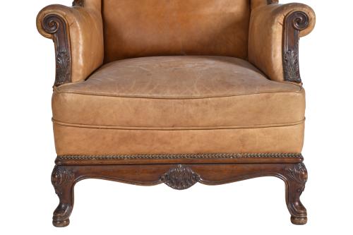 Sillón orejero estilo Luís, XV, siglo XX. 