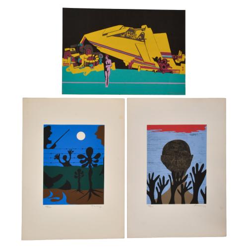 DANIEL ARGIMON (1929-1996) Y ANTONIO ALEGRE CREMADES (1939-2006). Pareja de obras gráficas.