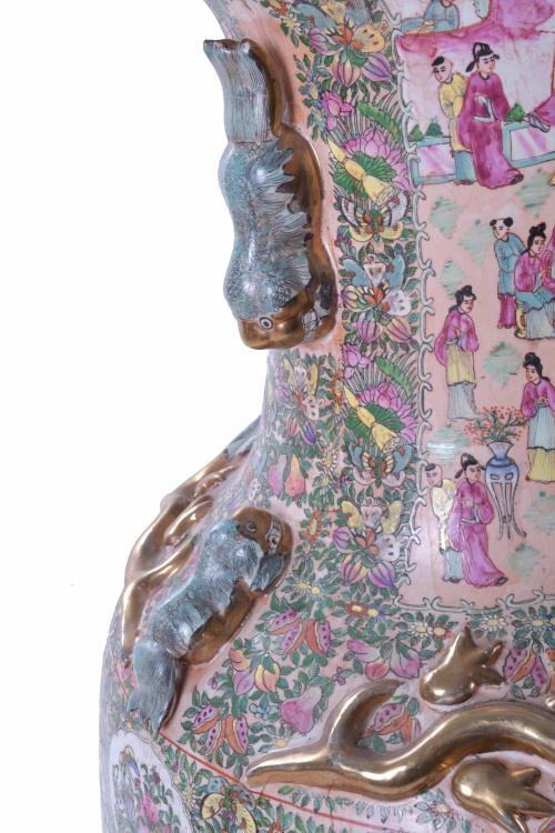 GRAN JARRÓN CHINO, PRIMERA MITAD SIGLO XX.