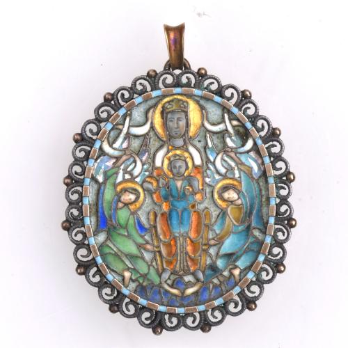 Colgante con imágen de la virgen de la Mercè.