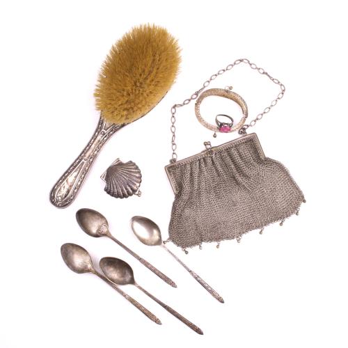 Various silver objects, 20th century.