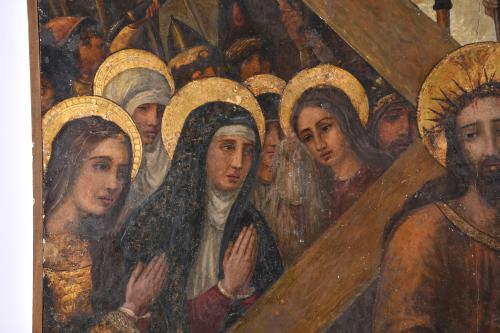 ESCUELA ESPAÑOLA, SIGLO XVI. "Camino del calvario".