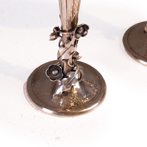 Pair of Modernist style candlesticks, second half of the 20
