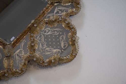 Venetian wall mirror, mid 20th century.