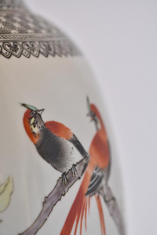 20TH CENTURY CHINESE SCHOOL. Pair of Rose Family vases.
