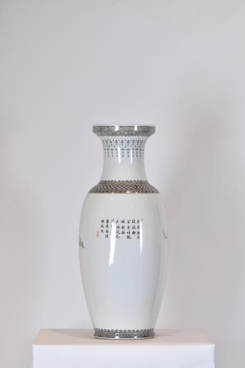 20TH CENTURY CHINESE SCHOOL. Pair of Rose Family vases.