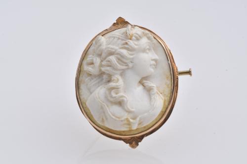 Two Belle Epoque cameo brooches.