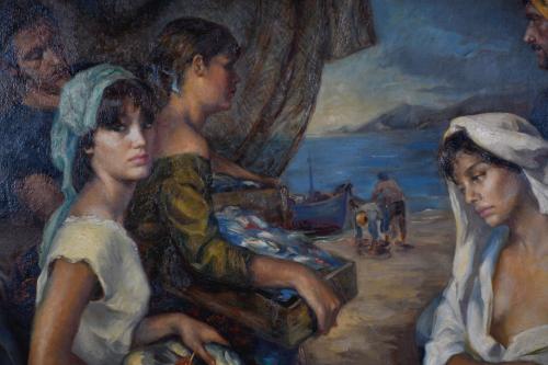 FRANCISCO RIBERA GOMEZ (1907-1990). &#39;Tertulia pesquera&#39;, 19