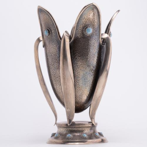 BAGUÉS. Art Nouveau style vase, mid 20th century.