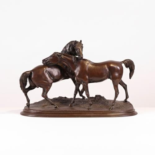AFTER MODELS BY PIERRE-JULES MÈNE (1810-1879). 'Horses.