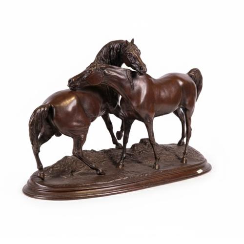 AFTER MODELS BY PIERRE-JULES MÈNE (1810-1879). &#39;Horses.