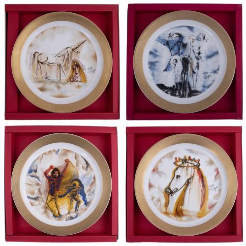 SALVADOR DALÍ I DOMÈNECH (1904-1989). Set of four dishes from the series ‘Dalinian Horses’, second half of the 20th century.