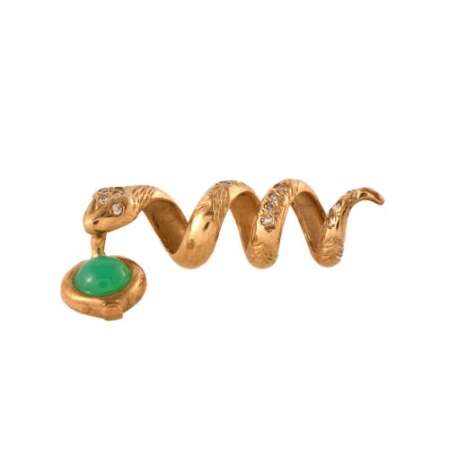 Conjunto de colgante anillo y pendientes en forna de serpie