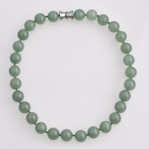 Jade bead necklace.