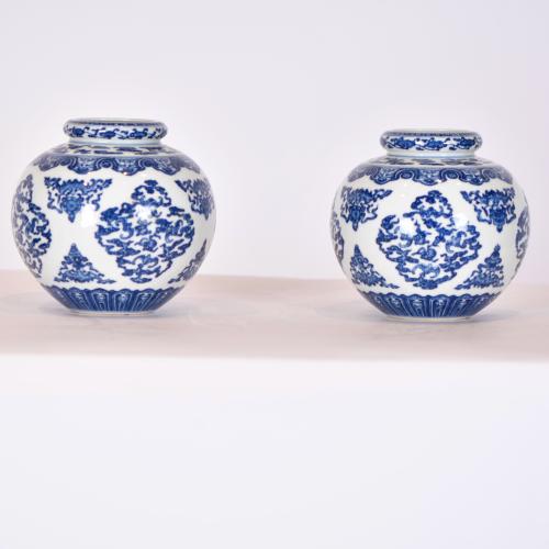 20TH CENTURY CHINESE SCHOOL. AFTER MODELS FROM THE QING DYNASTY (1644–1912). Ginger jars.