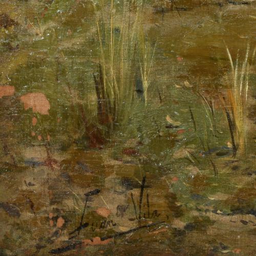 JOAN VILA CINCA (1856-1938).  "Joven con pavos".