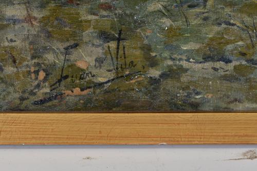 JOAN VILA CINCA (1856-1938).  ‘Girl with turkeys’.