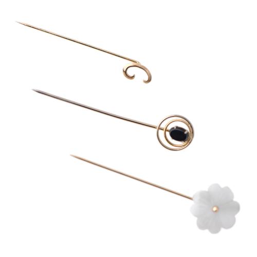 Set of three tie pins