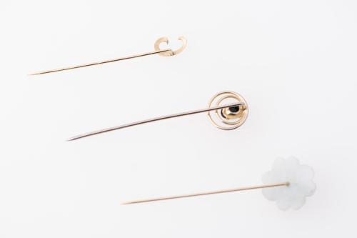 Set of three tie pins