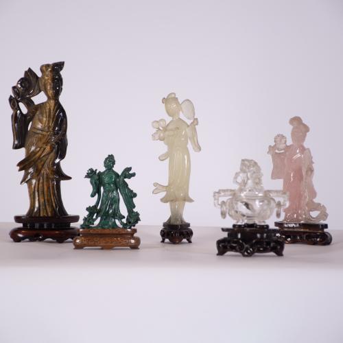 20TH CENTURY CHINESE SCHOOL. Set of five hard stones.