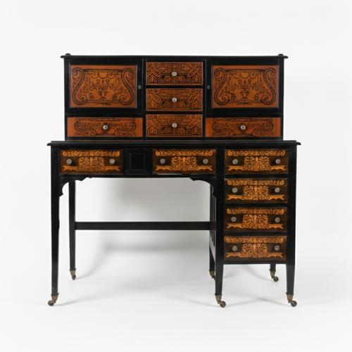 Alphonsine desk with marquetry, late 19th century.