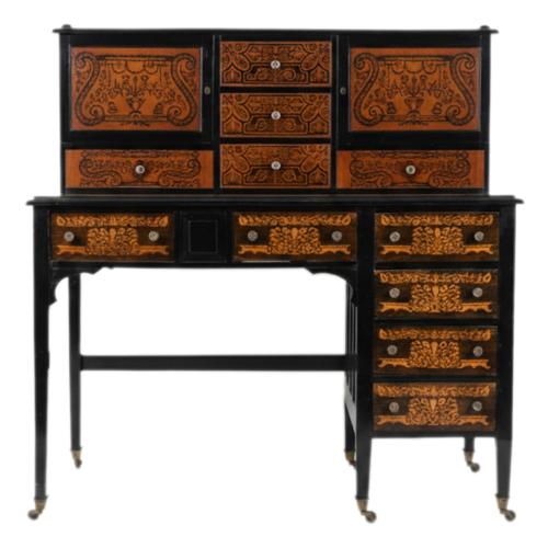 Alphonsine desk with marquetry, late 19th century.