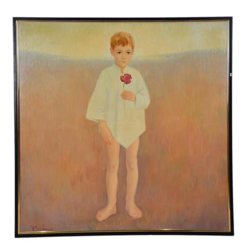 P. RUIZ PRIMA (XX). "Niño con rosa", 1983.