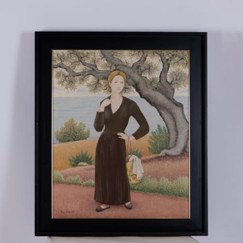 LLUÍS PUIG BARELLA (1894-1984). 'Girl with a bag'.