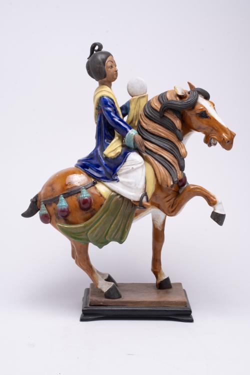 ANTONIO CAMPUZANO Y SOLANS (1919-1988) ‘Lady on horseback’, mid 20th century.